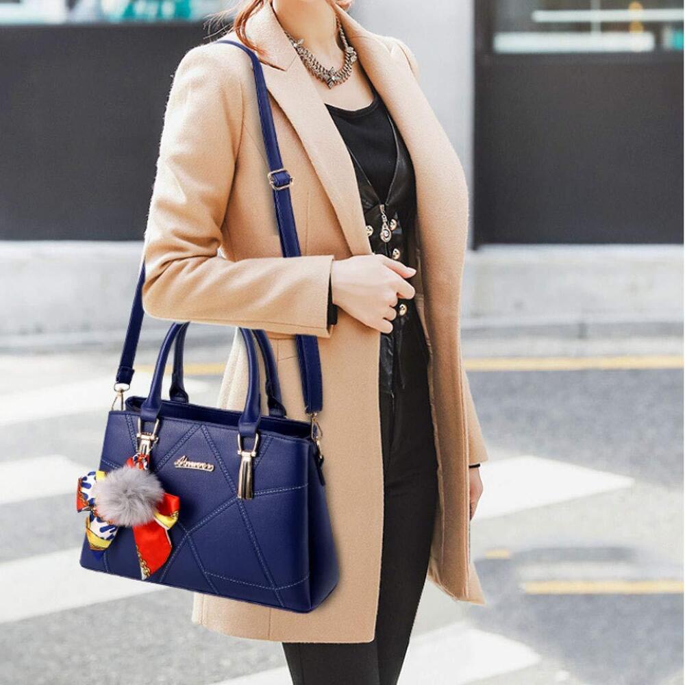 2164 Leather Handbags Purses Top-handle Totes Satchel Shoulder Bag - Picture 2 of 7